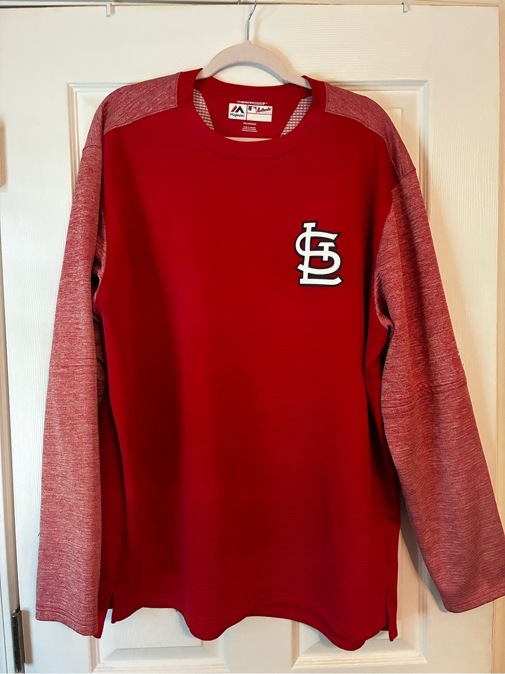 Majestic Men’s St Louis Cardinals On Field Tech Fleece Pullover In Red